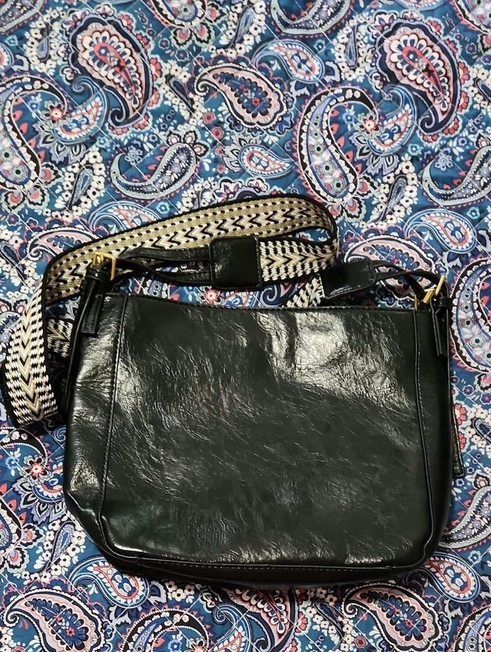 Classic Black Leather Shoulder Bag